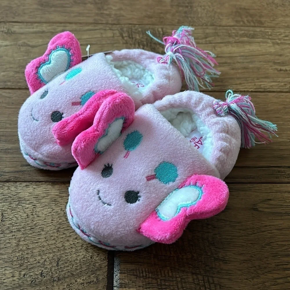 Capelli New York Cozy Slippers Pink Butterflies Toddler Size Small 4/5 New NWT
